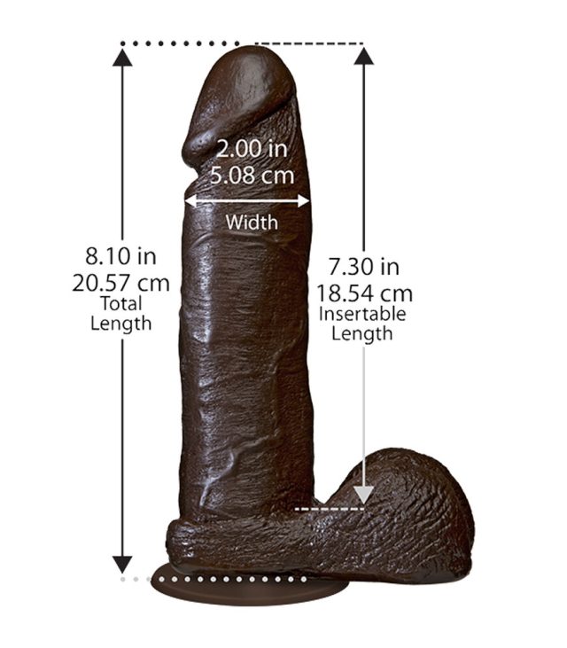 The Realistic Cock 8 Inch Dildo Black - Image 2