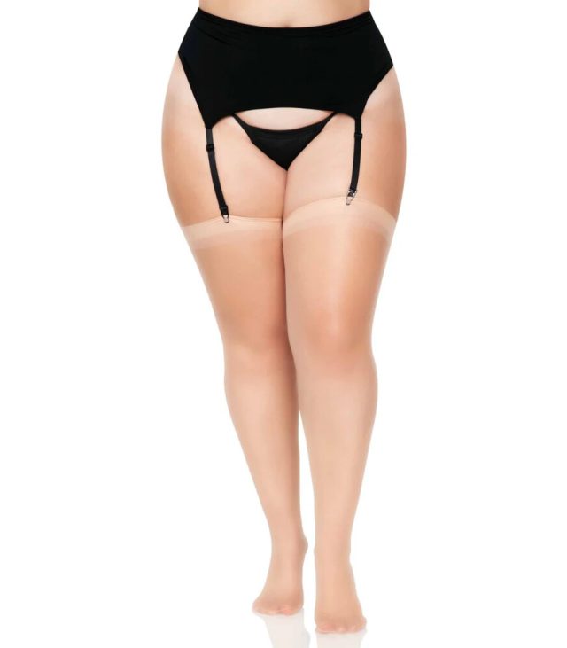 Leg Avenue Plus Size Sheer Stockings Nude UK 14 to 18