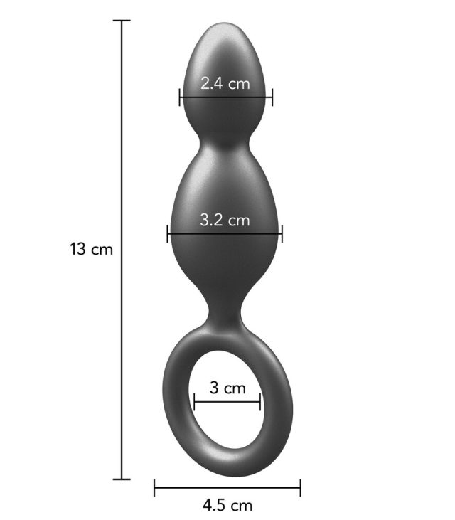 ToyJoy Buttocks The Plugger 2 Balls Metallic Silicone Plug - Image 4