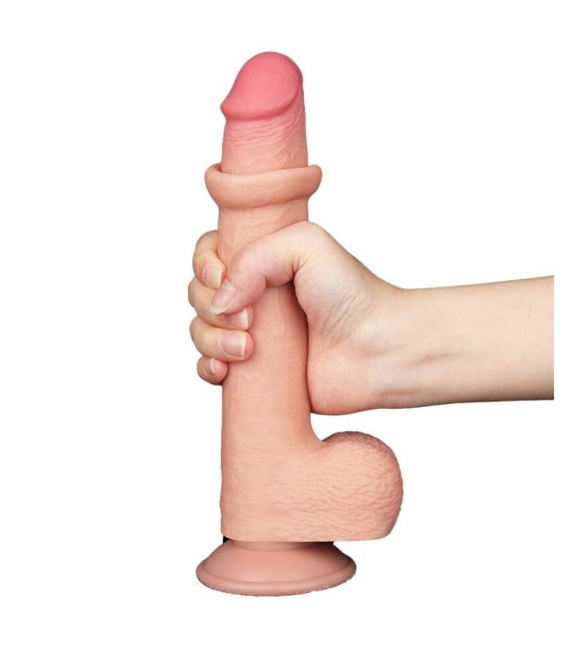 Lovetoy Sliding Easy Bend Skin Dildo 9 Inch - Image 4