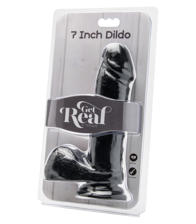 ToyJoy Get Real 7 Inch Dong With Balls Black - Image 2