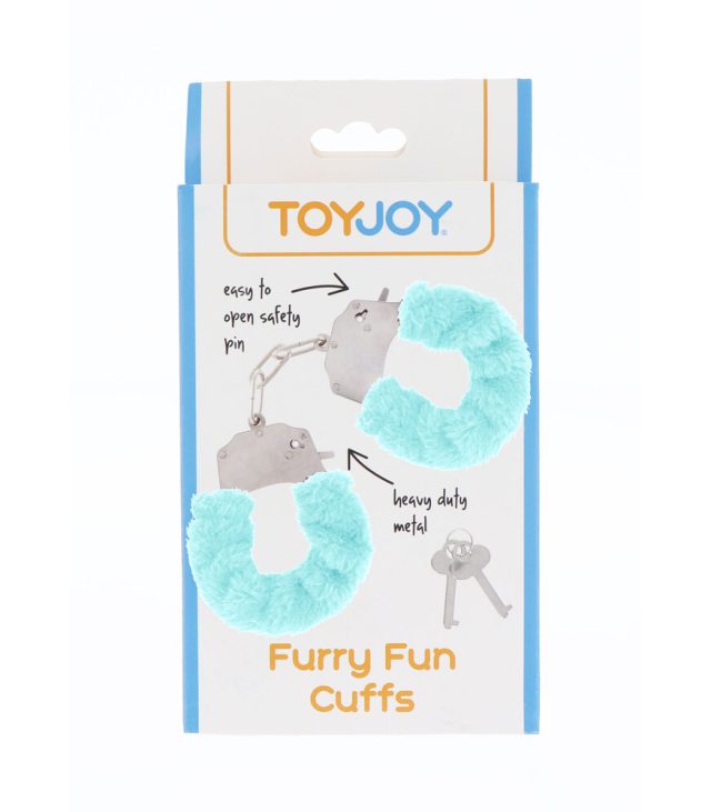 ToyJoy Furry Fun Wrist Cuffs Aqua - Image 2