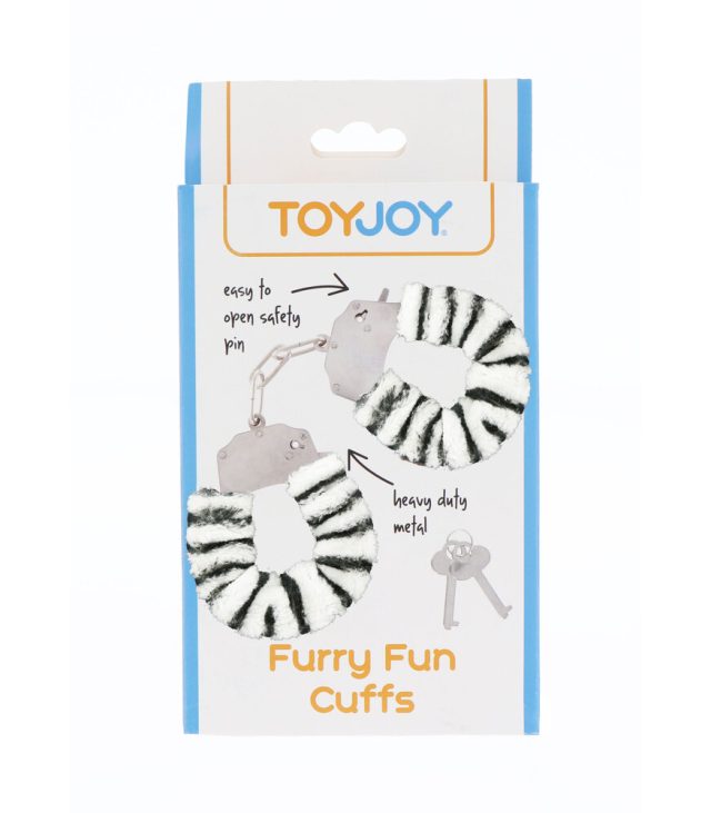 ToyJoy Furry Fun Wrist Cuffs Zebra - Image 2