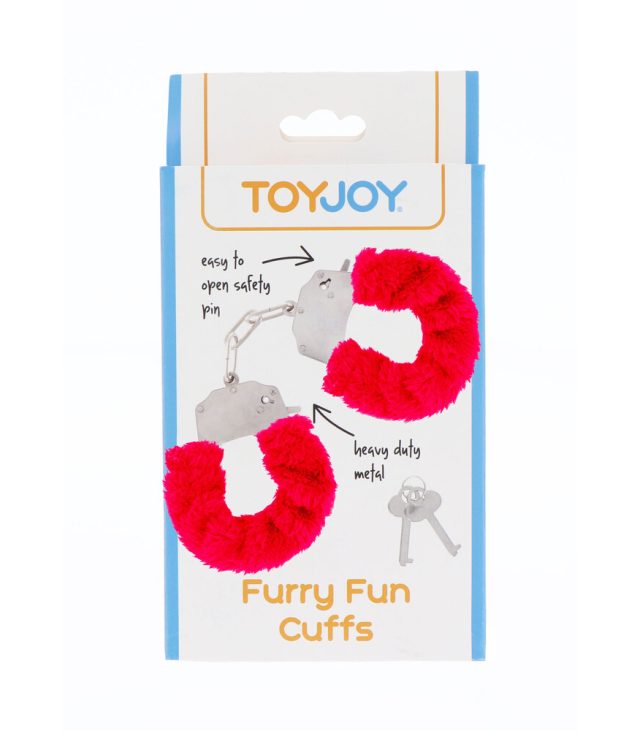 ToyJoy Furry Fun Wrist Cuffs Red - Image 2