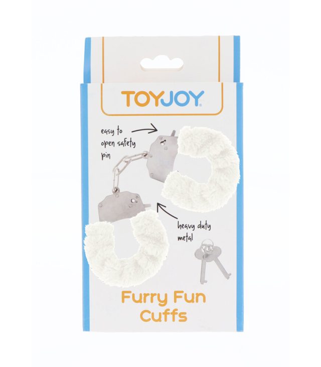 ToyJoy Furry Fun Wrist Cuffs White - Image 2