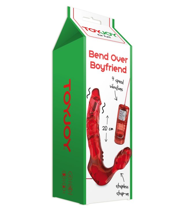 ToyJoy Bend Over Boyfriend Strapless Strap On Red - Image 2