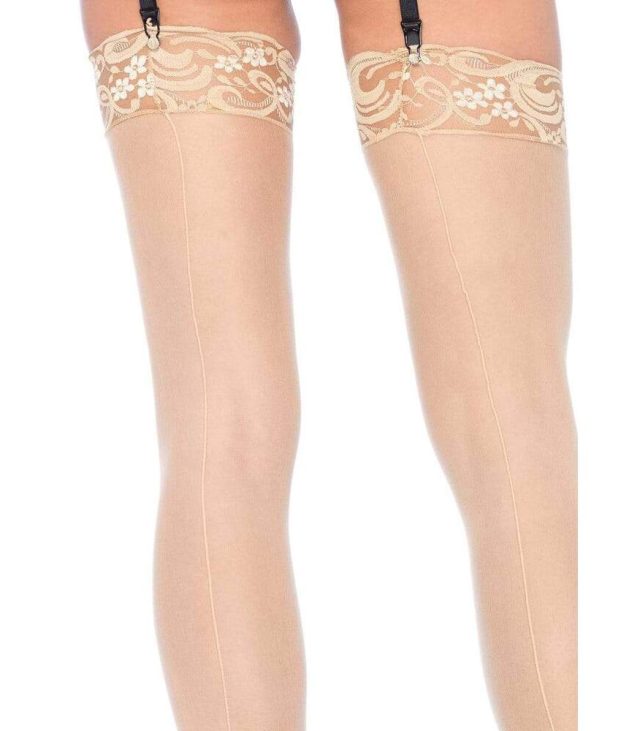 Leg Avenue Sheer Stockings With Backseam Nude UK 6 to 12 - Image 2