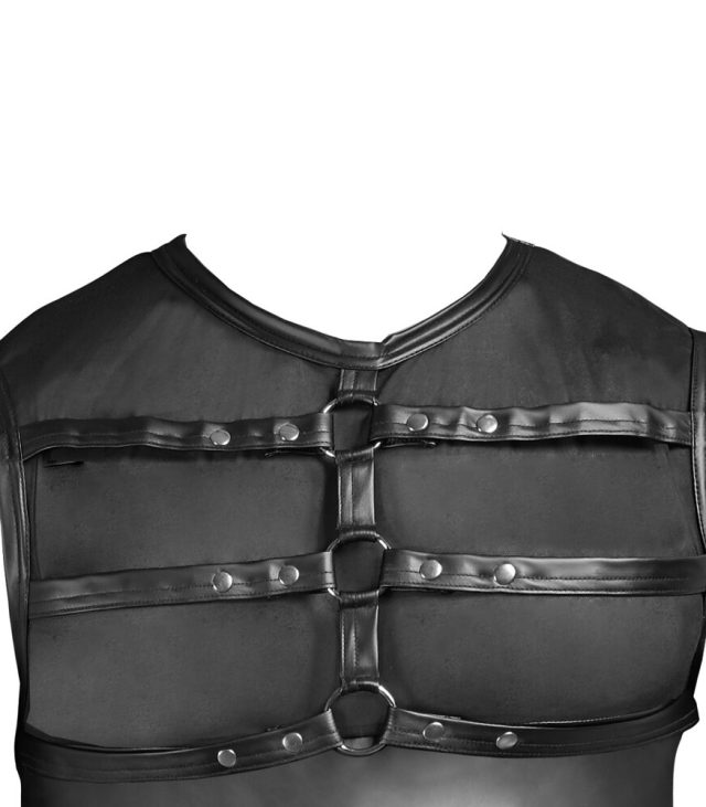NEK Matte Look Shirt With Chest Harness Black - Image 4