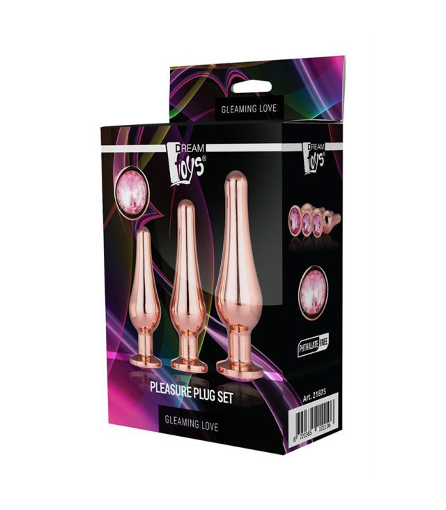 Gleaming Butt Plug Set Rose Gold - Image 4