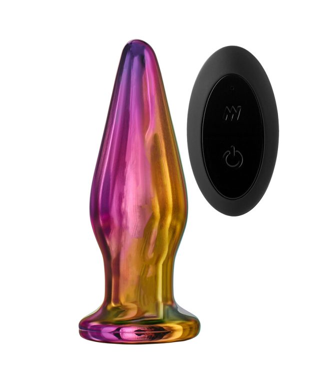 Glamour Glass Remote Control Tapered Butt Plug