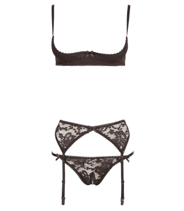 Cottelli Collection Black Half Bra Set - Image 3
