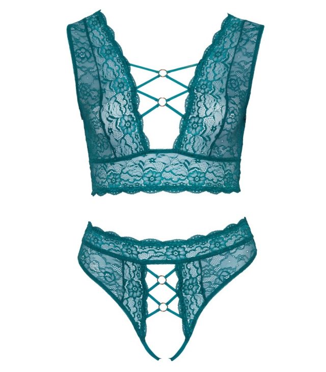 Cottelli Curves Bralette and Crotchless Thong Set - Image 4