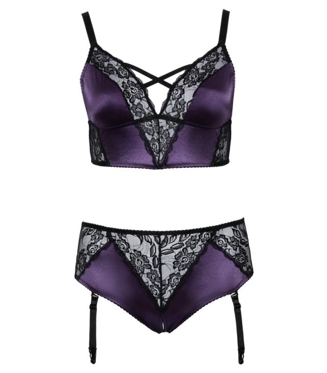 Cottelli Curves Bralette Suspender Set - Image 4