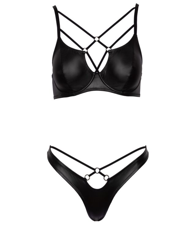 Cottelli Matte Black Bra Set - Image 3