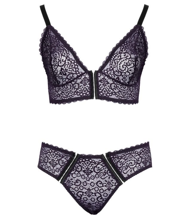 Cottelli Curves Delicate Lace Bralette And Briefs - Image 3