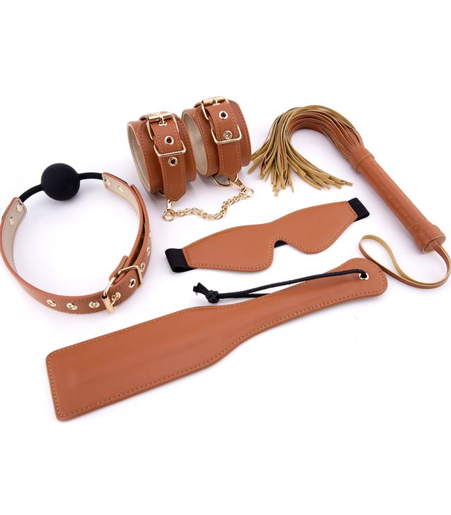 Elite BDSM Cognac Vegan Leather Set - Image 2