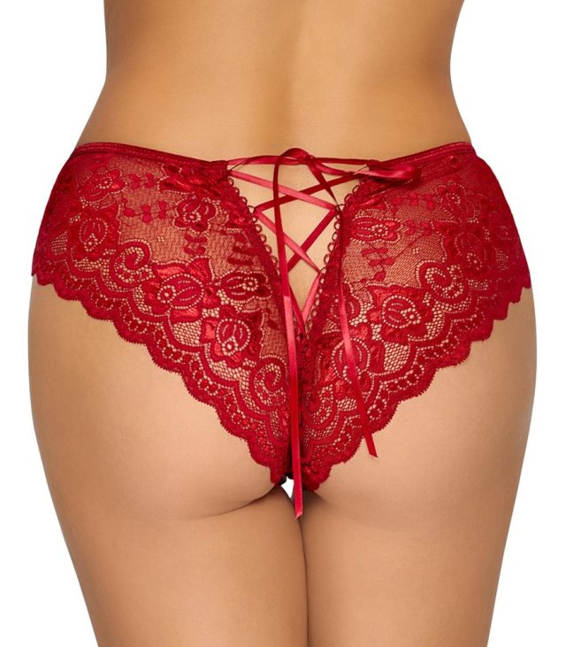 Cottelli Crotchless Panty Red - Image 3