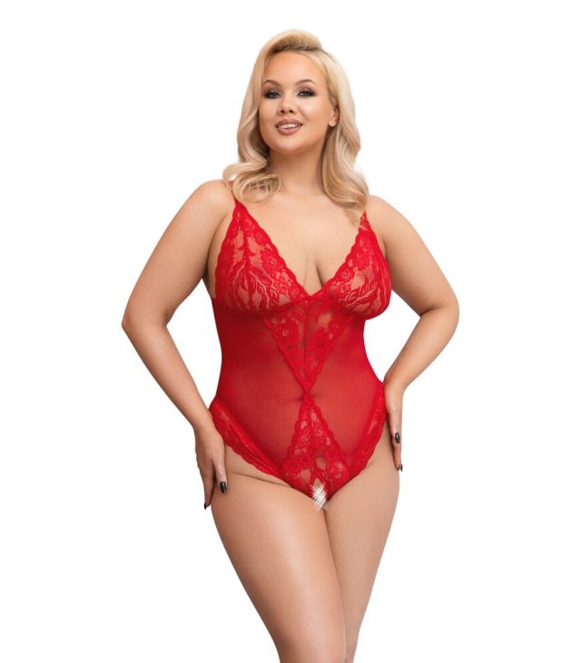 Cottelli Curves Crotchless Body Red
