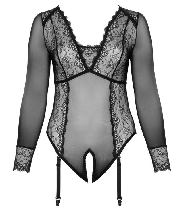 Cottelli Curves Long Sleeved Crotchless Body - Image 3