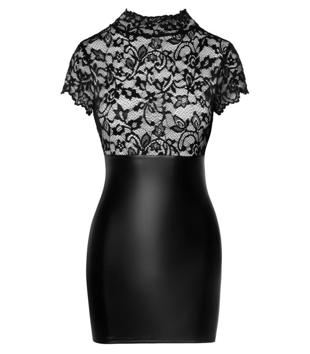 Noir Lace Mini Dress - Image 4