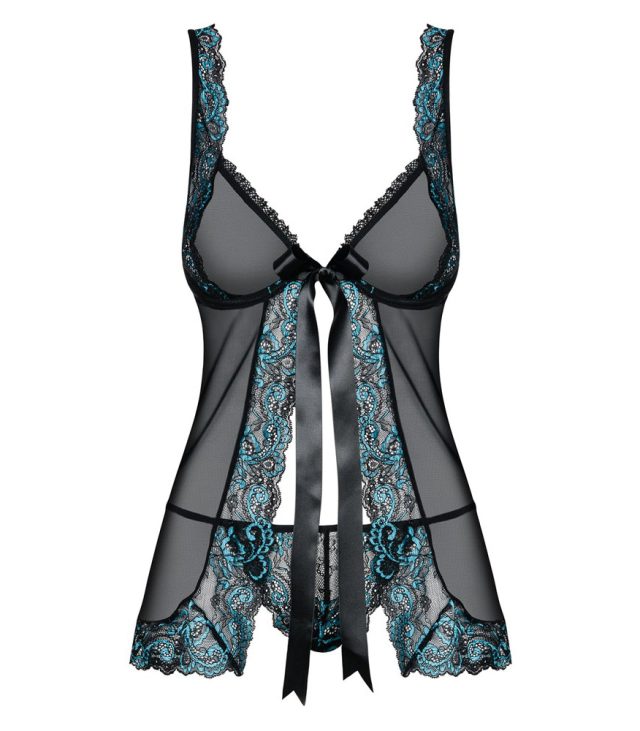 Obsessive Open Front Babydoll And String Black - Image 2