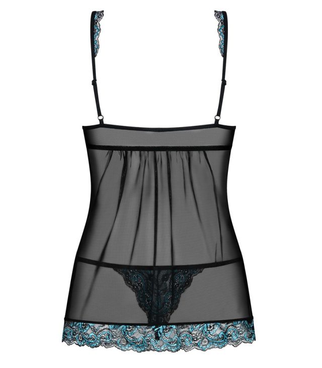 Obsessive Open Front Babydoll And String Black - Image 3