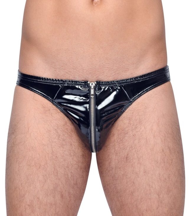 Black Level Vinyl Briefs With Zip Black