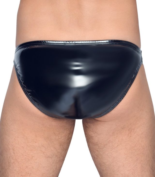 Black Level Vinyl Briefs With Zip Black - Image 2