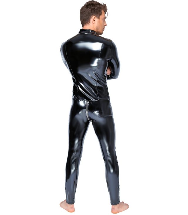 Black Level Vinyl Jumpsuit With Zip Black - Image 2