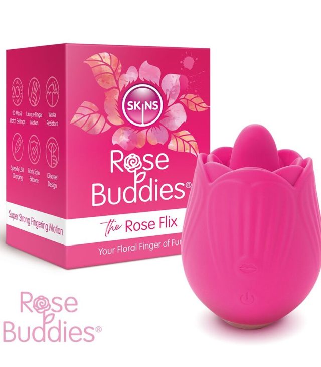 Skins Rose Buddies The Rose Flix Clitoral Massager Pink - Image 2