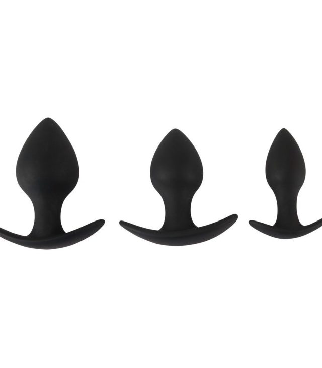 Black Velvet Silicone Three Piece Anal Training Set