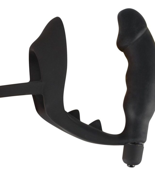 Black Velvets Cock Ring And Vibrating Anal Plug