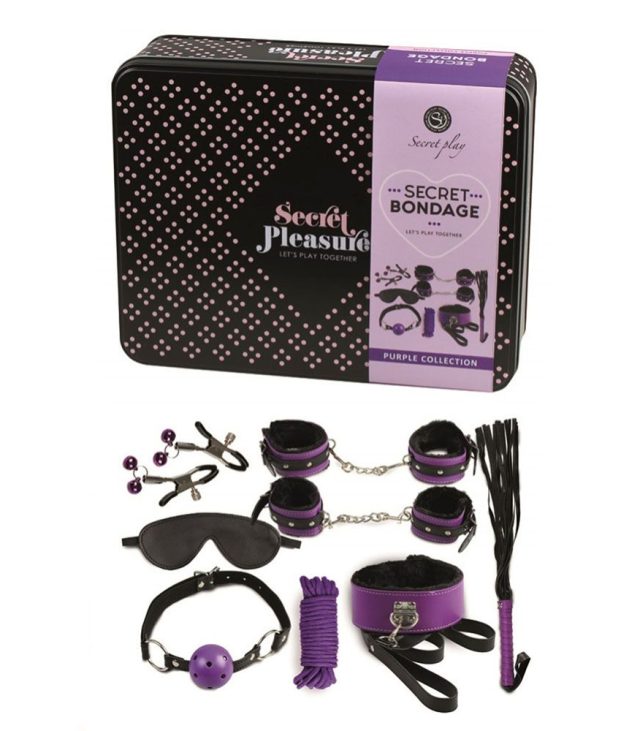 Secret Bondage Kit Black And Purple Collection