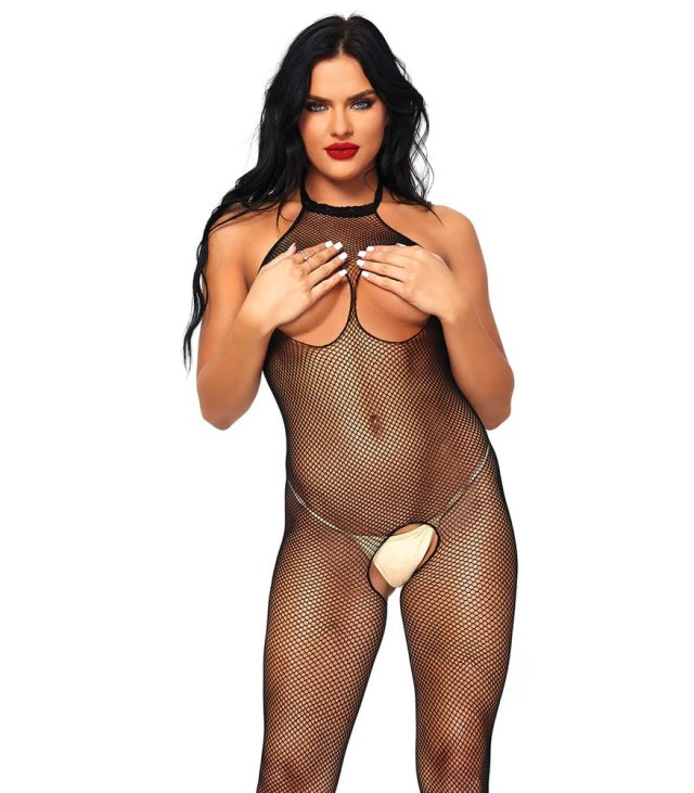 Leg Avenue Open Crotch And Bust Fishnet Bodystocking UK 6 to 12 - Image 3