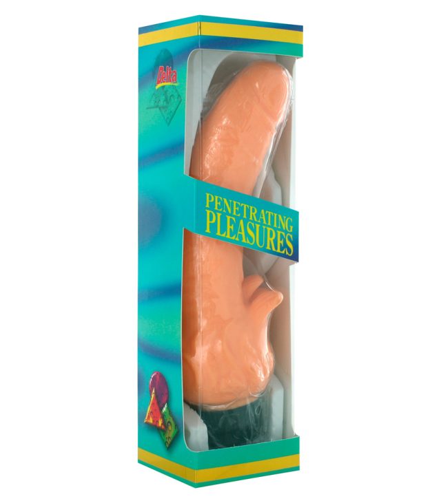 Vinyl Vibrator With Clitoral Stimulator - Image 2