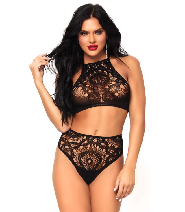 Leg Avenue Lace Top And High Waist String