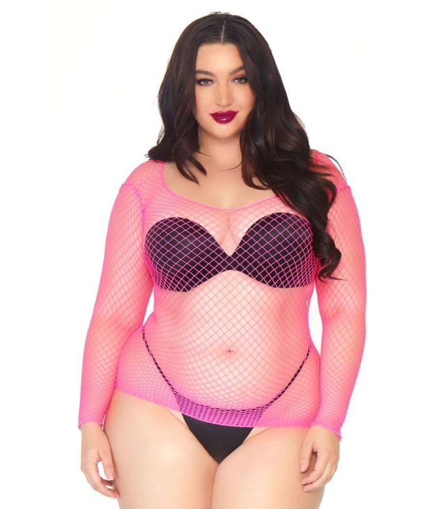 Leg Avenue Net Long Sleeved Shirt Plus Size UK 14 to 18