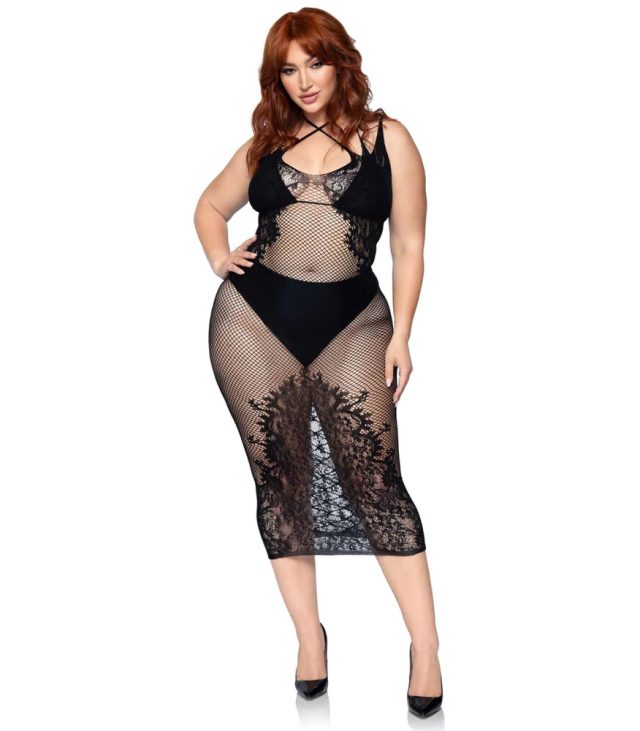 Leg Avenue Dual Strap Halter Dress Plus Size UK 14 to 18