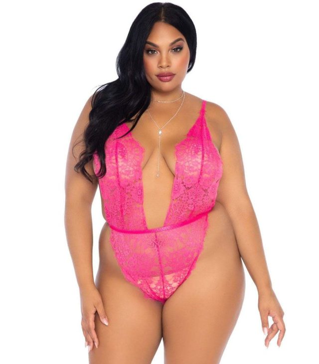 Leg Avenue Floral Lace Teddy and Robe Set - Image 2