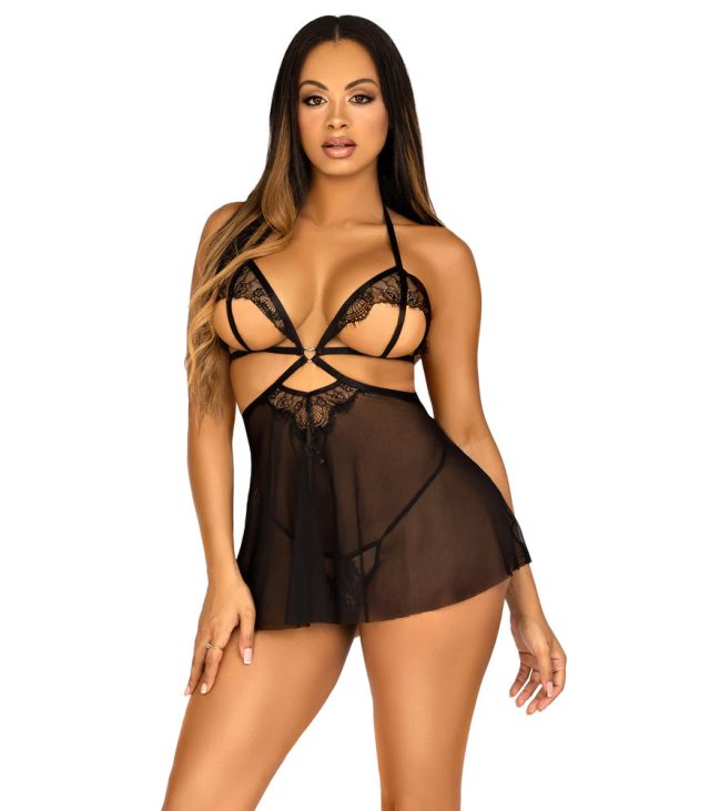 Leg Avenue Open Cup Babydoll And Panty - Image 4