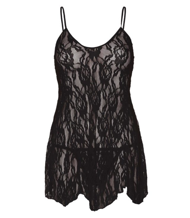 Leg Avenue Rose Lace Flair Chemise Black UK 14 to 18 - Image 2