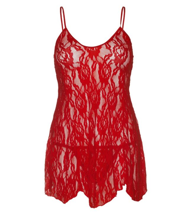 Leg Avenue Rose Lace Flair Chemise Red UK 14 to 18 - Image 2