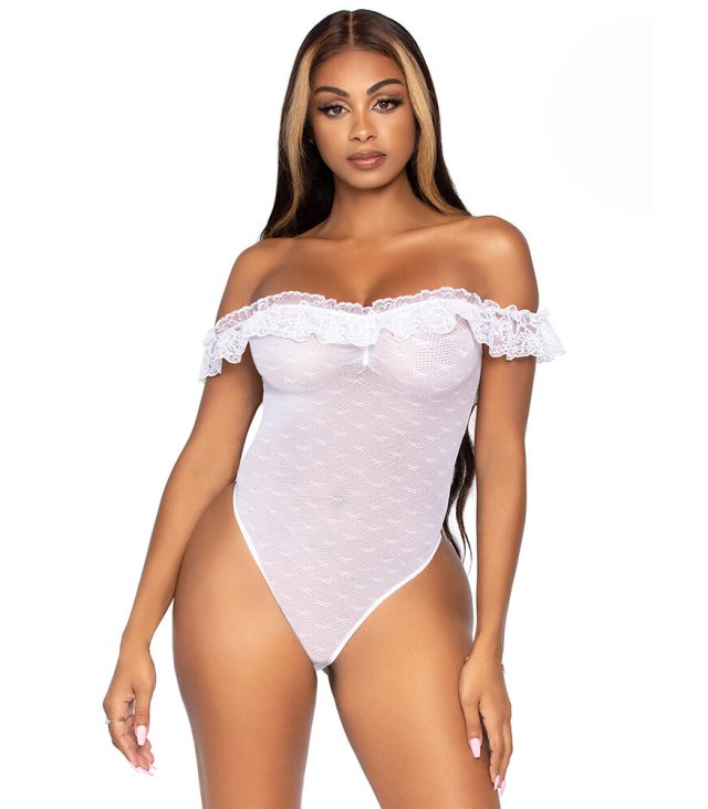 Leg Avenue Off the Shoulder Teddy UK 6 to 12