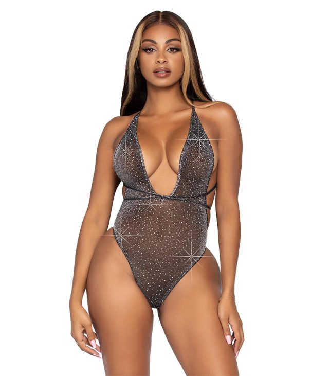 Leg Avenue Lurex and Rhinestone Teddy UK 6 to 12