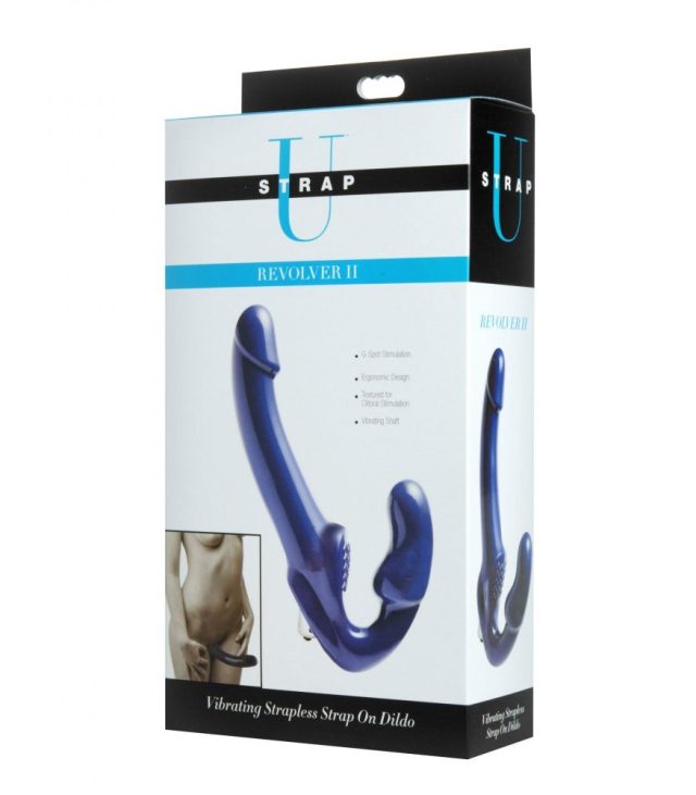 XR Revolver II Vibrating Strapless Strap On Dildo - Image 4