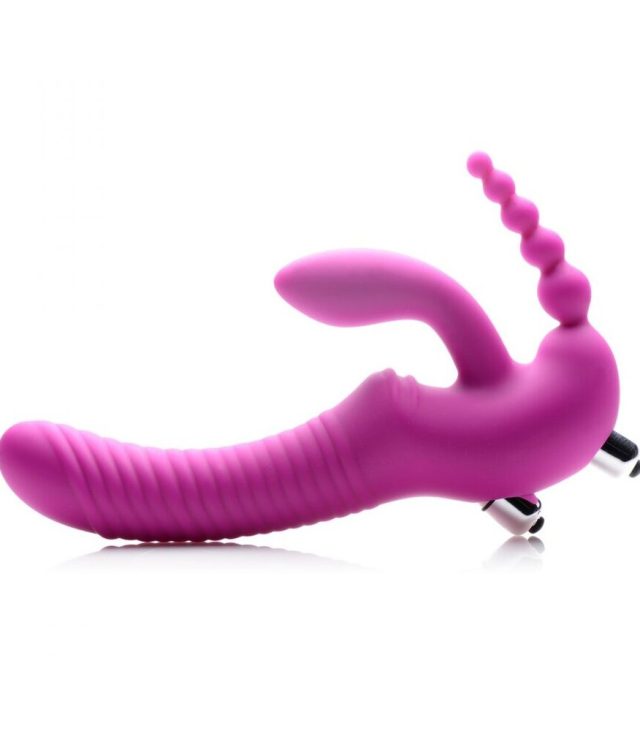 XR Regal Rider Vibrating Silicone Strapless Strap On Triple G Di