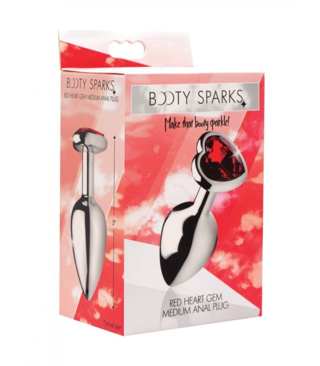 XR Booty Sparks Red Heart Medium Anal Plug - Image 4
