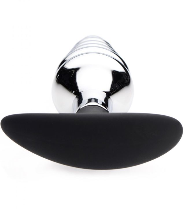 Master Series Dark Hive Metal And Silicone Ribbed Anal Plug - Image 3