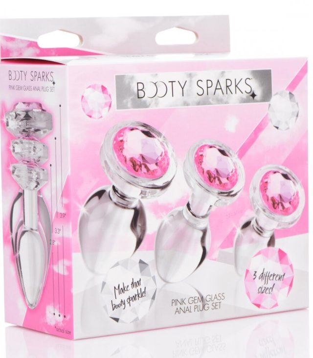 XR Pink Gem Glass Anal Plug Set - Image 4