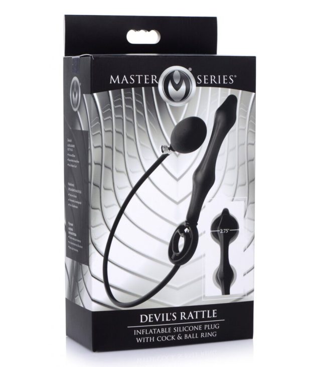 Master Series Devils Rattle Inflatable Anal Plug With Cock Ring - Image 4